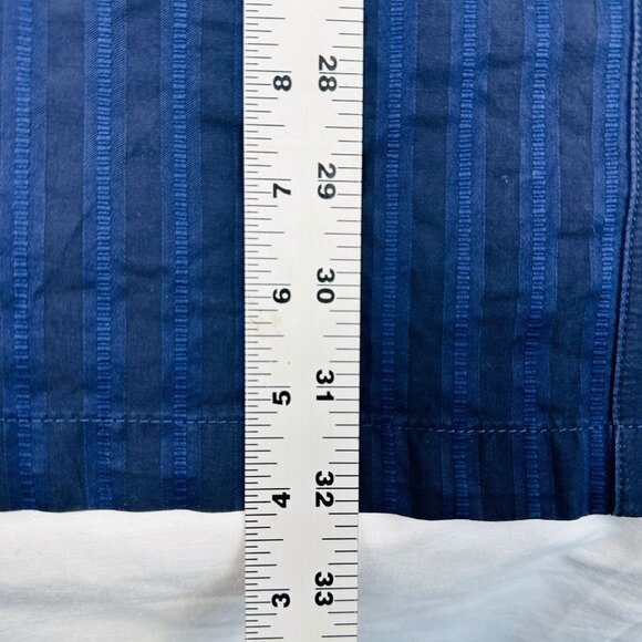 Faconnable Women's Sz M‎ Dress Striped Button-Up Shirt 3/4 Sleeves Blue - Picture 7 of 7